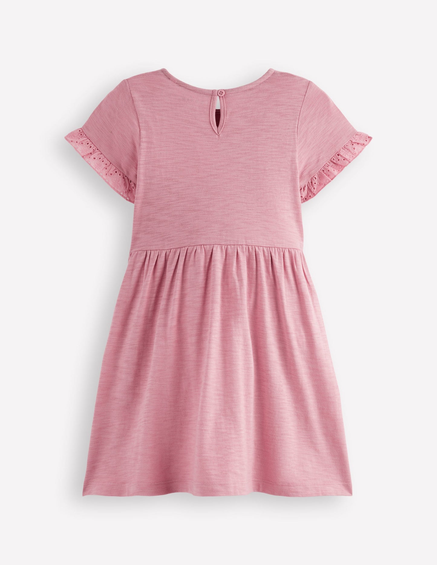 Broderie Pocket Jersey Dress-Pink Haze