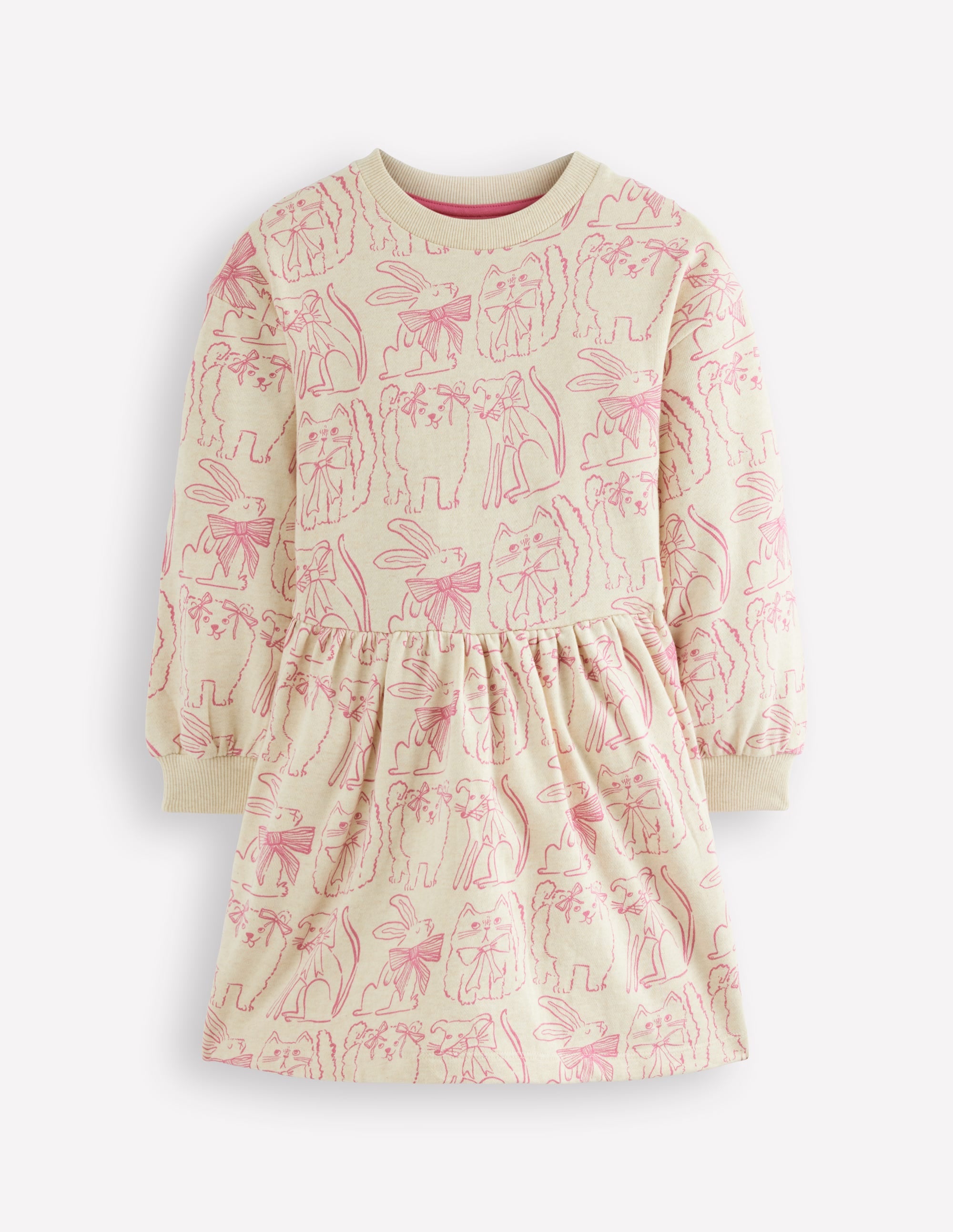 Drop Shoulder Sweat Dress-Oatmeal Marl Favourite Pets - Image 1