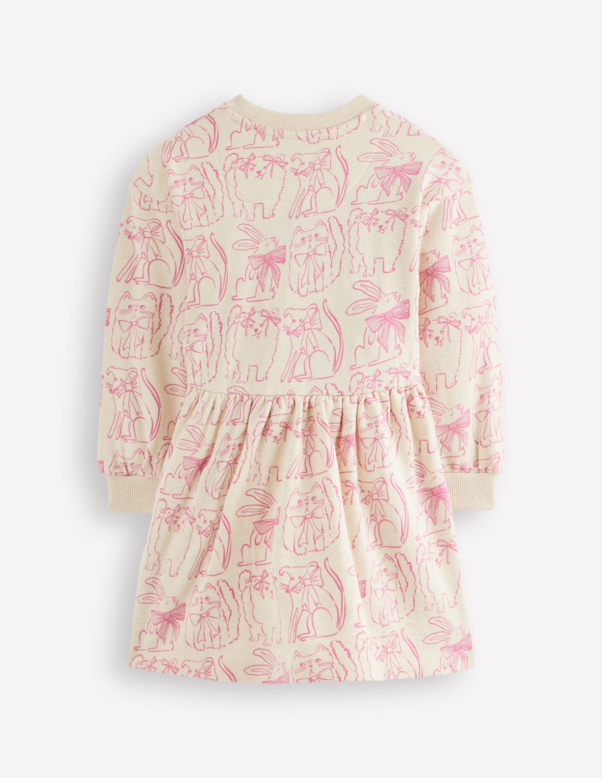 Drop Shoulder Sweat Dress-Oatmeal Marl Favourite Pets-2