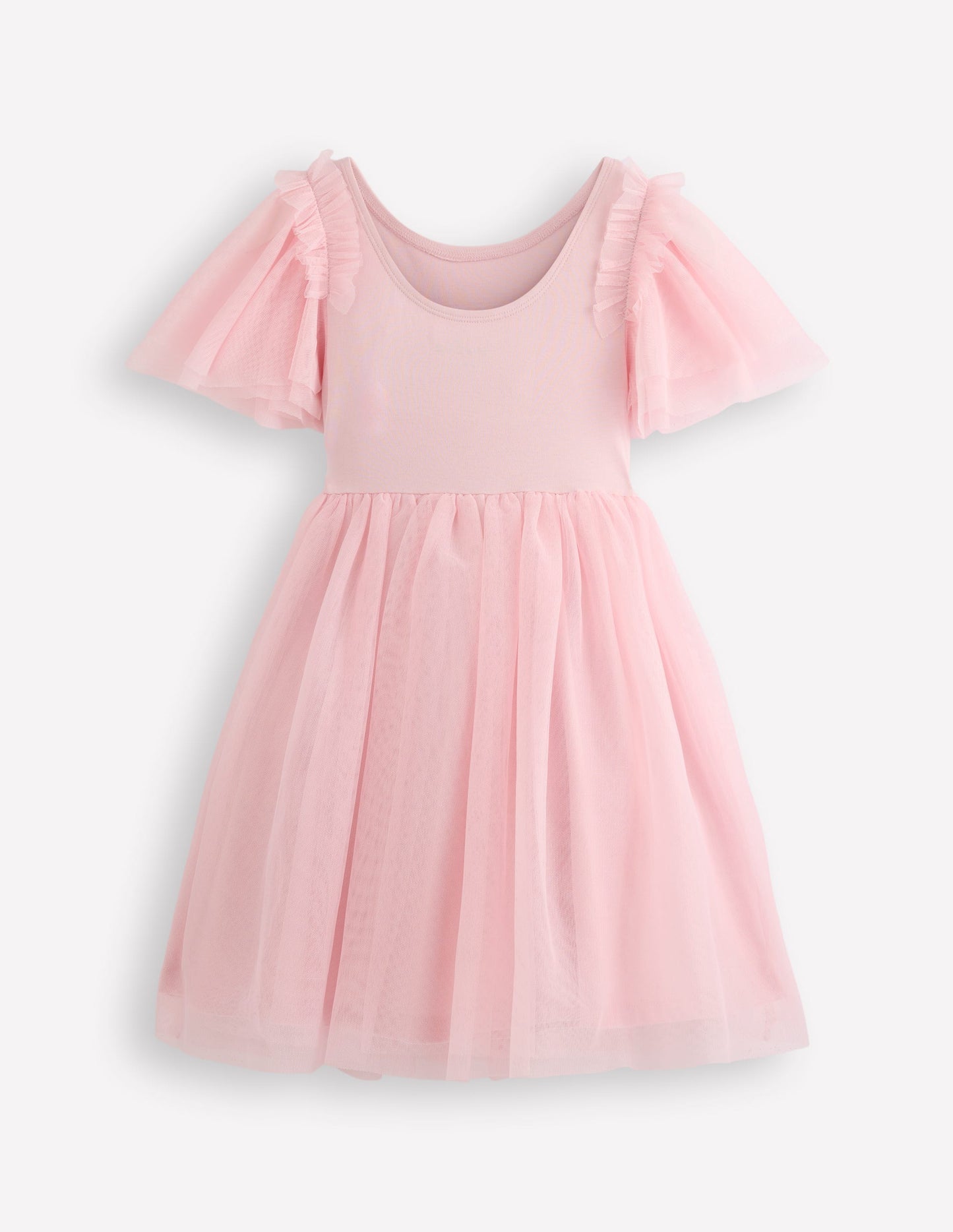 Short Sleeve Logo Tulle Dress-French Pink Ballet Shoes