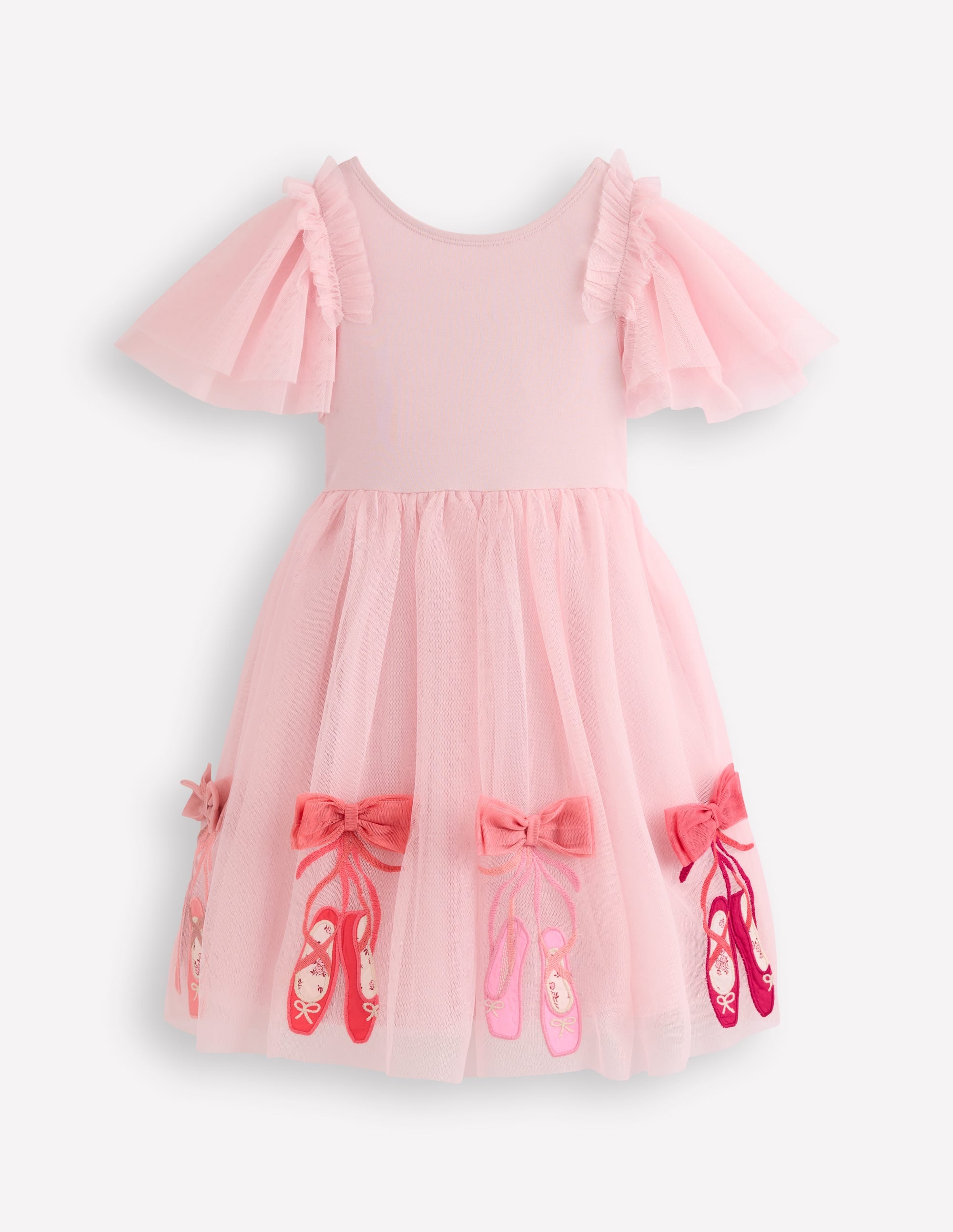 Short Sleeve Logo Tulle Dress-French Pink Ballet Shoes - Image 2