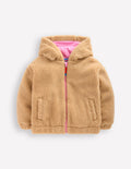Relaxed Borg Zip-through-Love Applique Borg