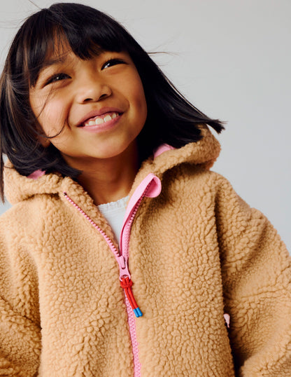 Relaxed Borg Zip-through-Love Applique Borg-1