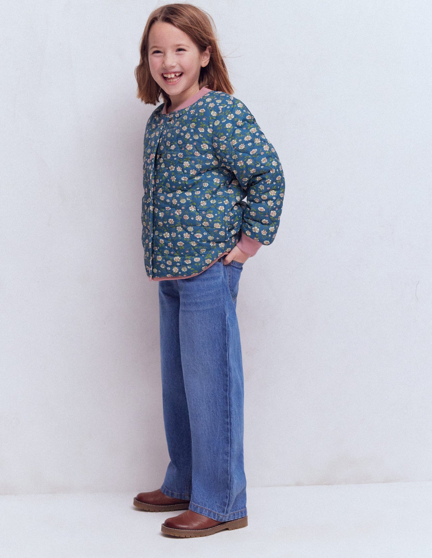 Fun Bomber Jacket-Borg Blue Floral