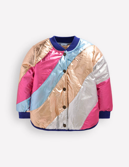 Fun Bomber Jacket-Metallic Wave-1