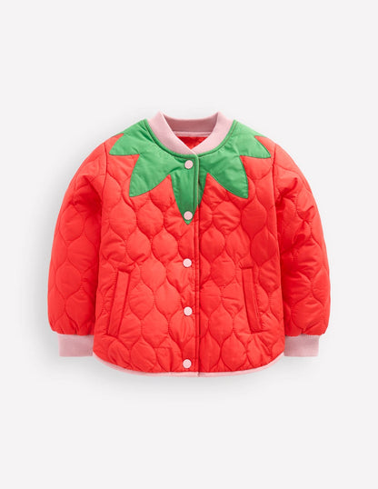 Fun Bomber Jacket-Strawberry Applique-1