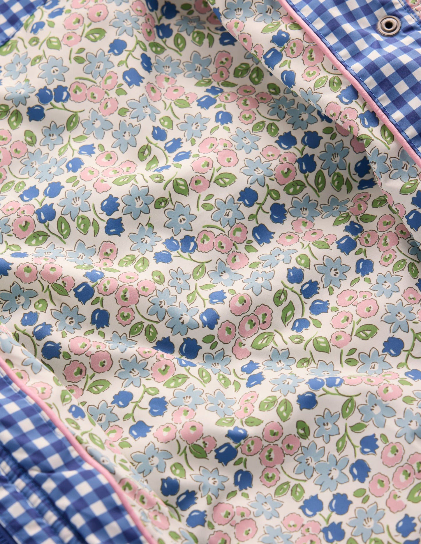 Padded Gingham Jacket-Gingham Floral Mix