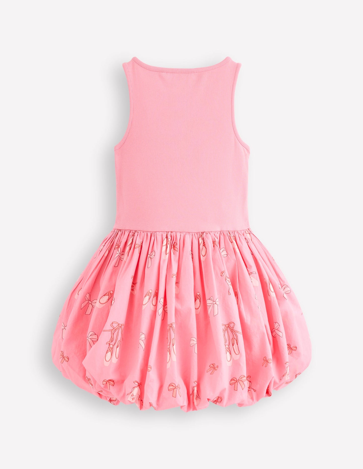 Bubble Hem Rib Dress-Vintage Pink Ballet Shoes