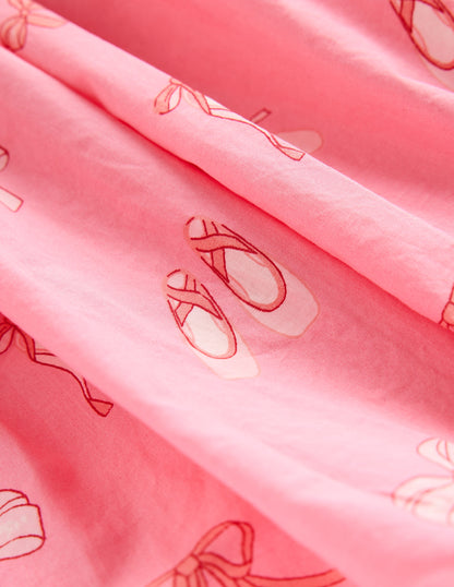 Bubble Hem Rib Dress-Vintage Pink Ballet Shoes-3