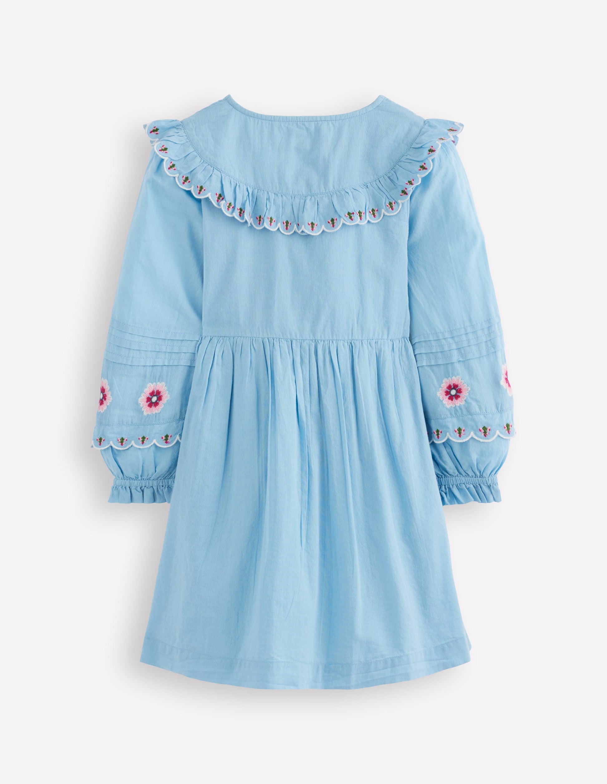 Button Through Blouson Dress-Glacier Blue | Boden UK Button Through Blouson Dress-Glacier Blue | Boden UK