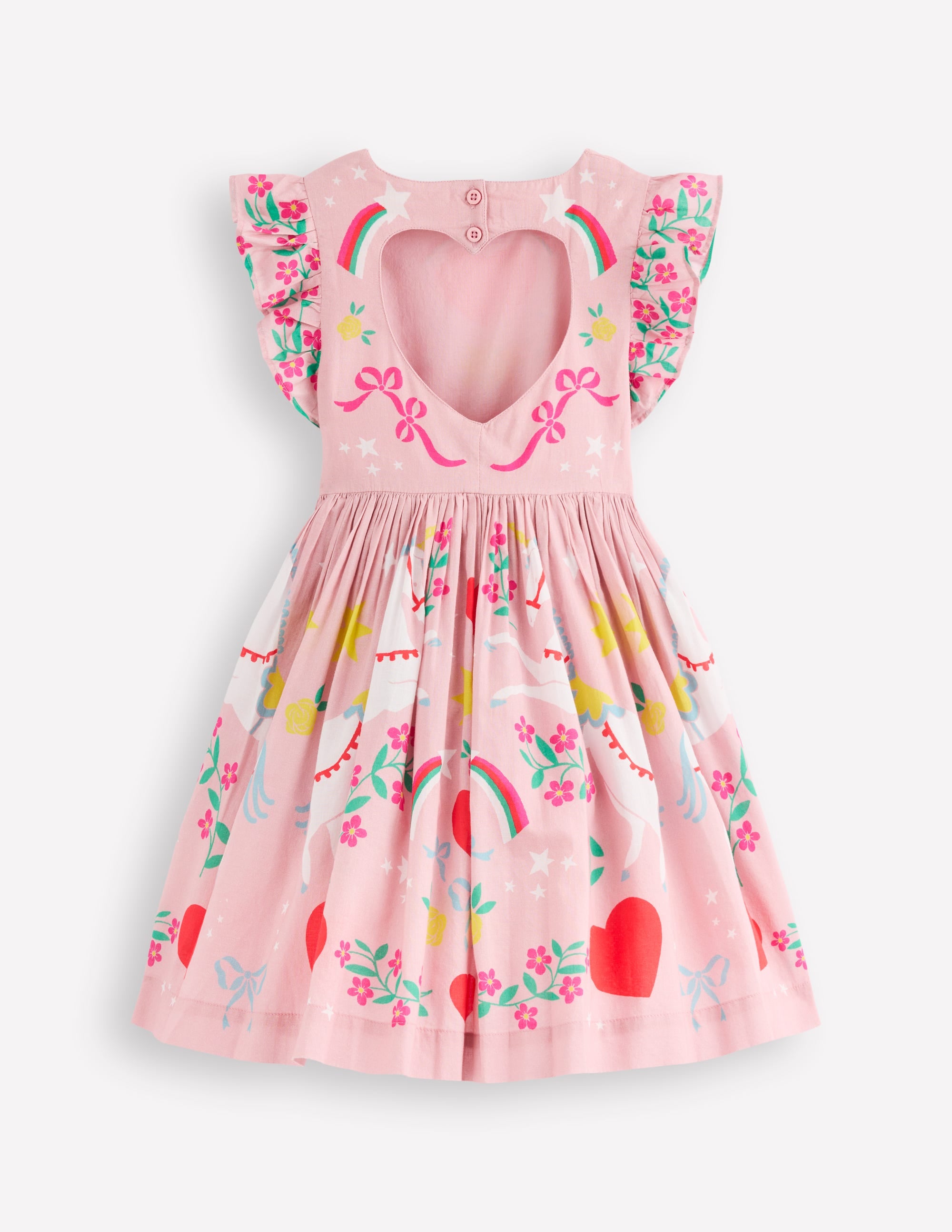 Heart Back Dress-Bubblegum Pink Unicorn - Image 3