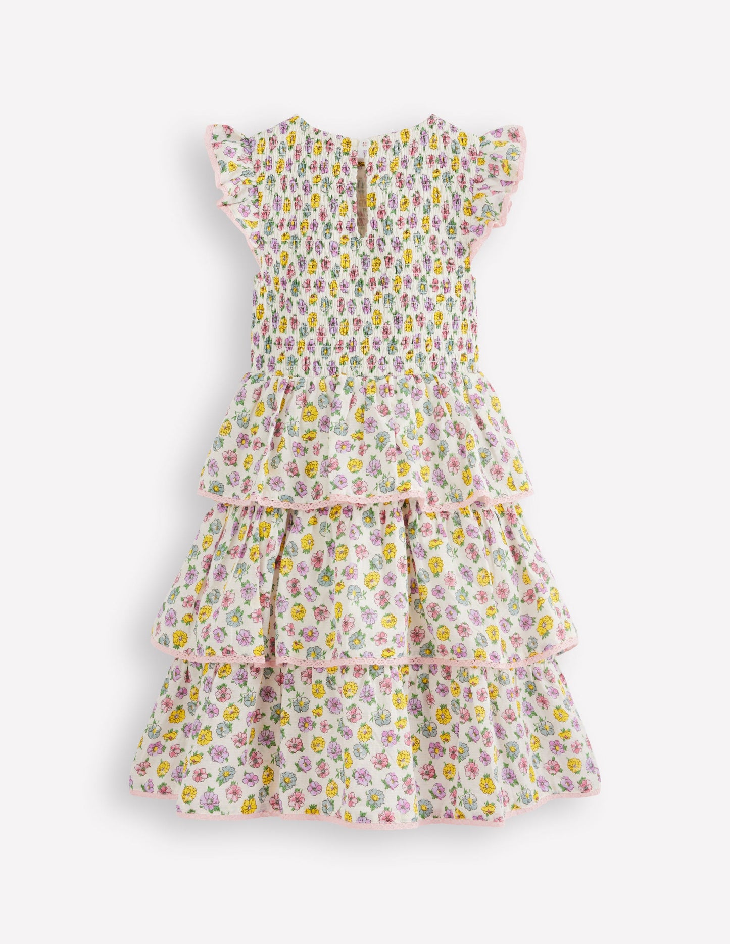 Tiered Lace Woven Dress-Soft Ivory Rosa