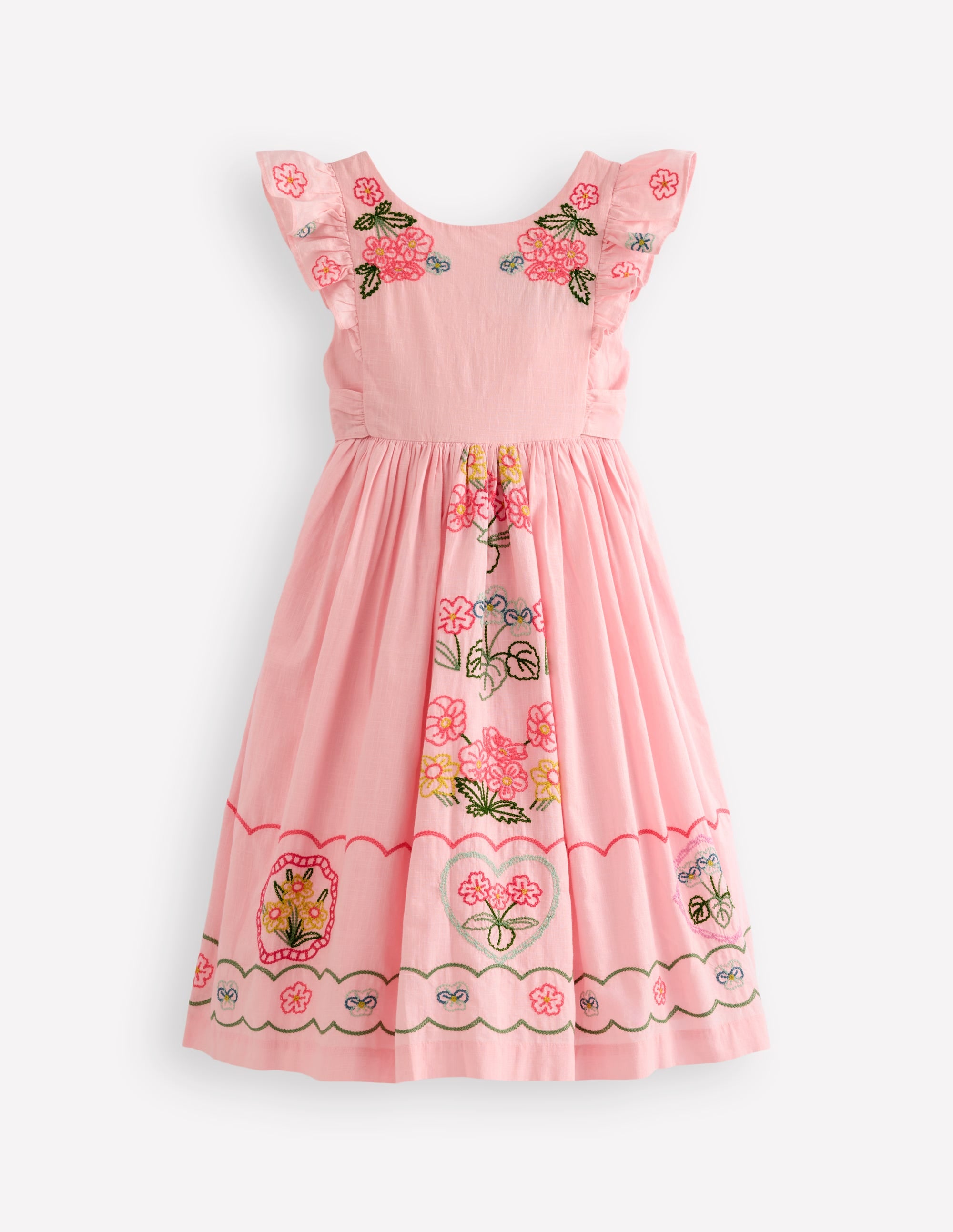 Bow Back Midi Dress-Chalk Pink - Image 1