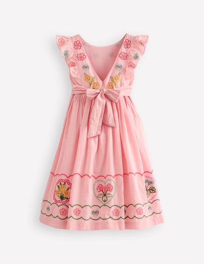 Bow Back Midi Dress-Chalk Pink-2