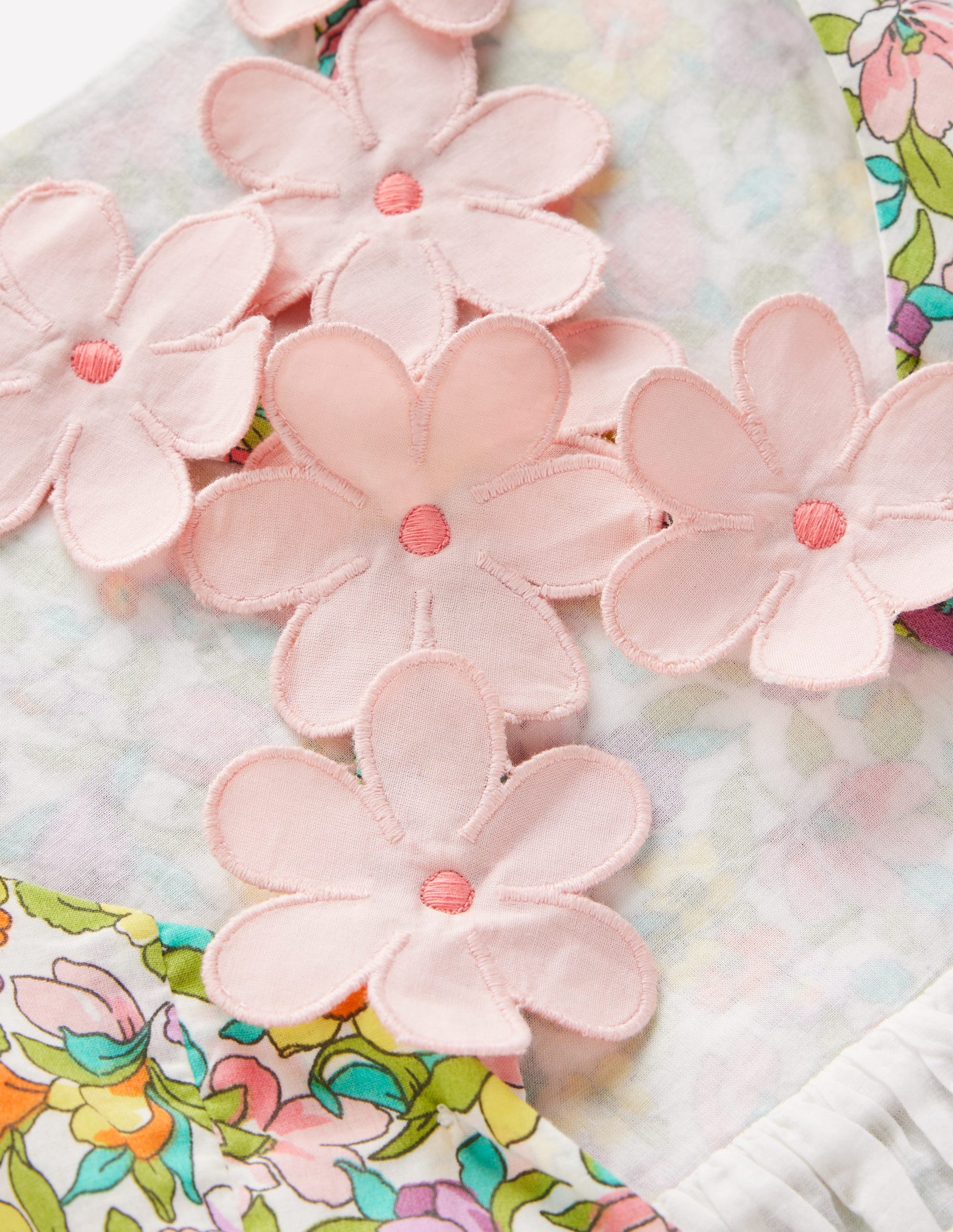 Fun Cross-back Strap Dress-Soft Ivory Florabunda-3