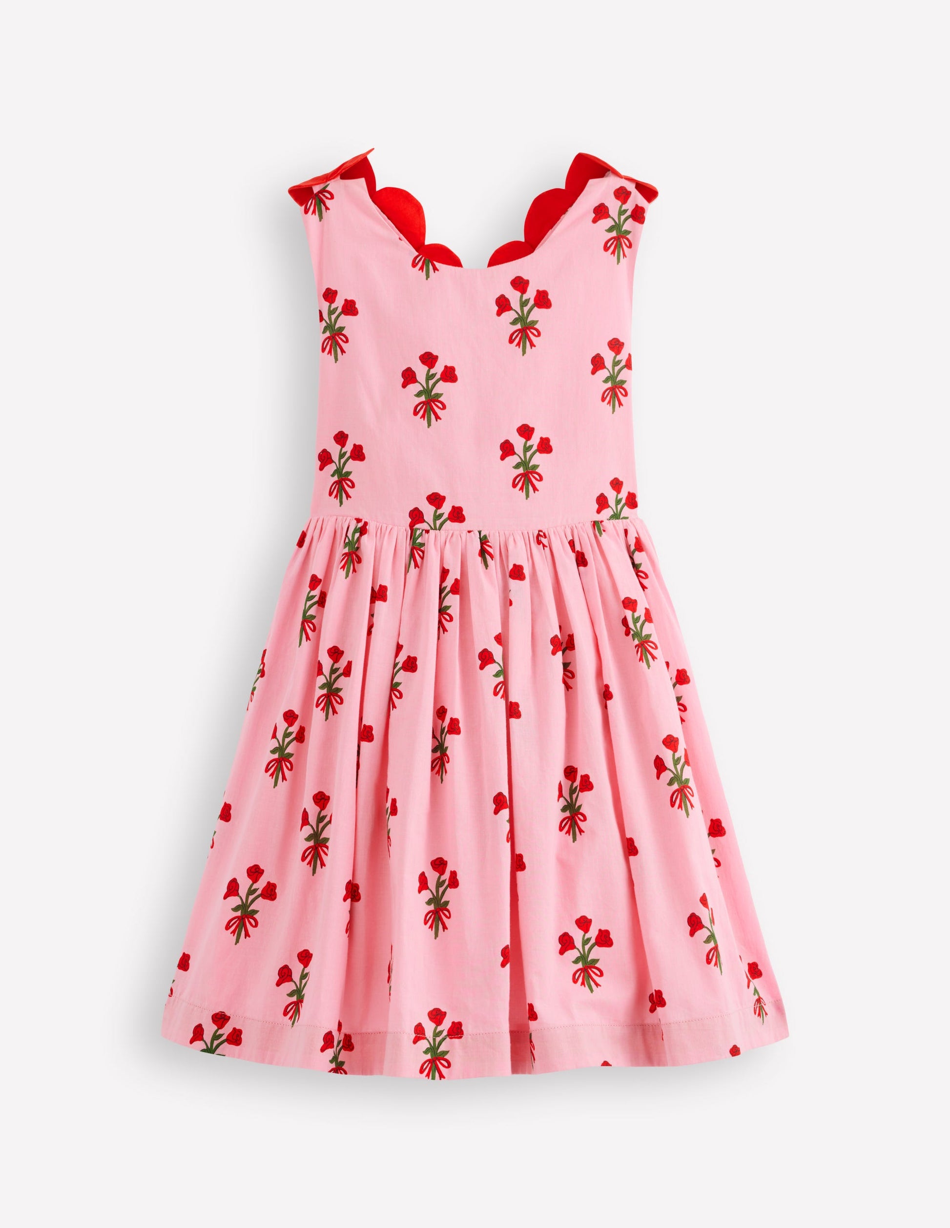 Fun Cross-back Strap Dress-Bubblegum Pink Posy-1