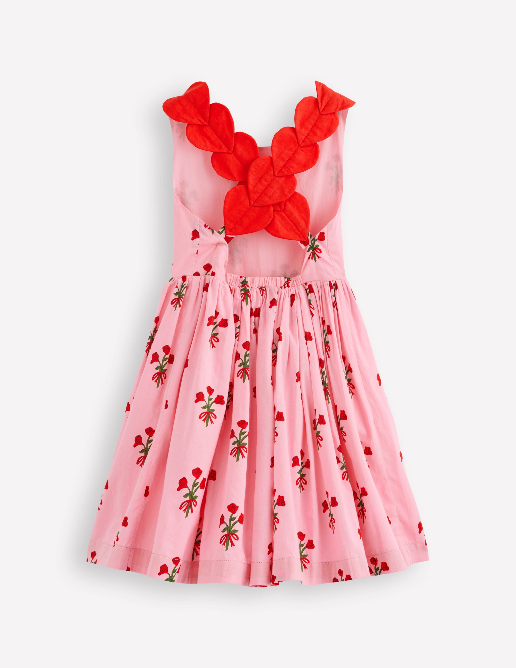 Fun Cross-back Strap Dress-Bubblegum Pink Posy - Image 2