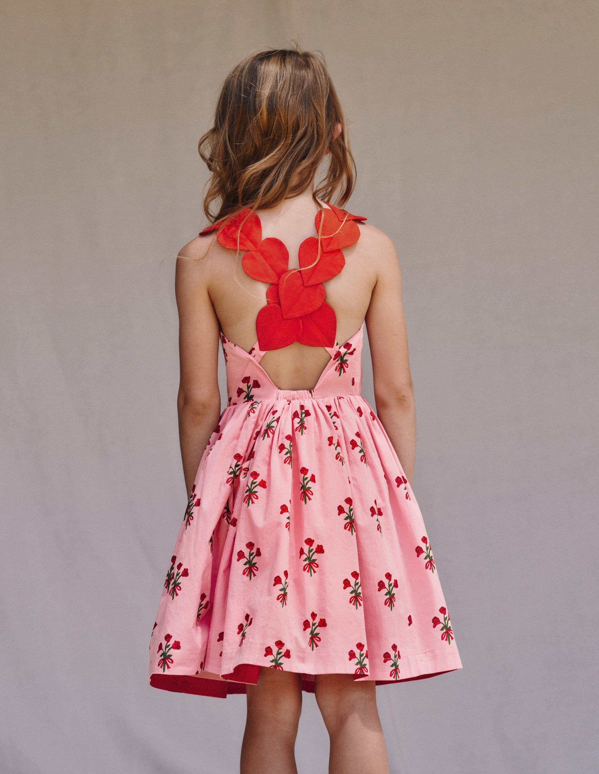 Fun Cross-back Strap Dress-Bubblegum Pink Posy - Image 4