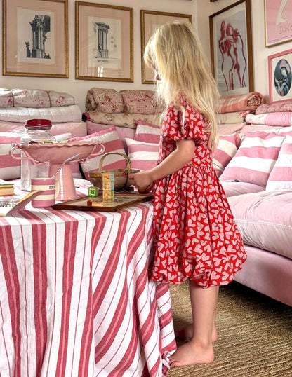 Bubble Hem Dress-Red Hearts-1