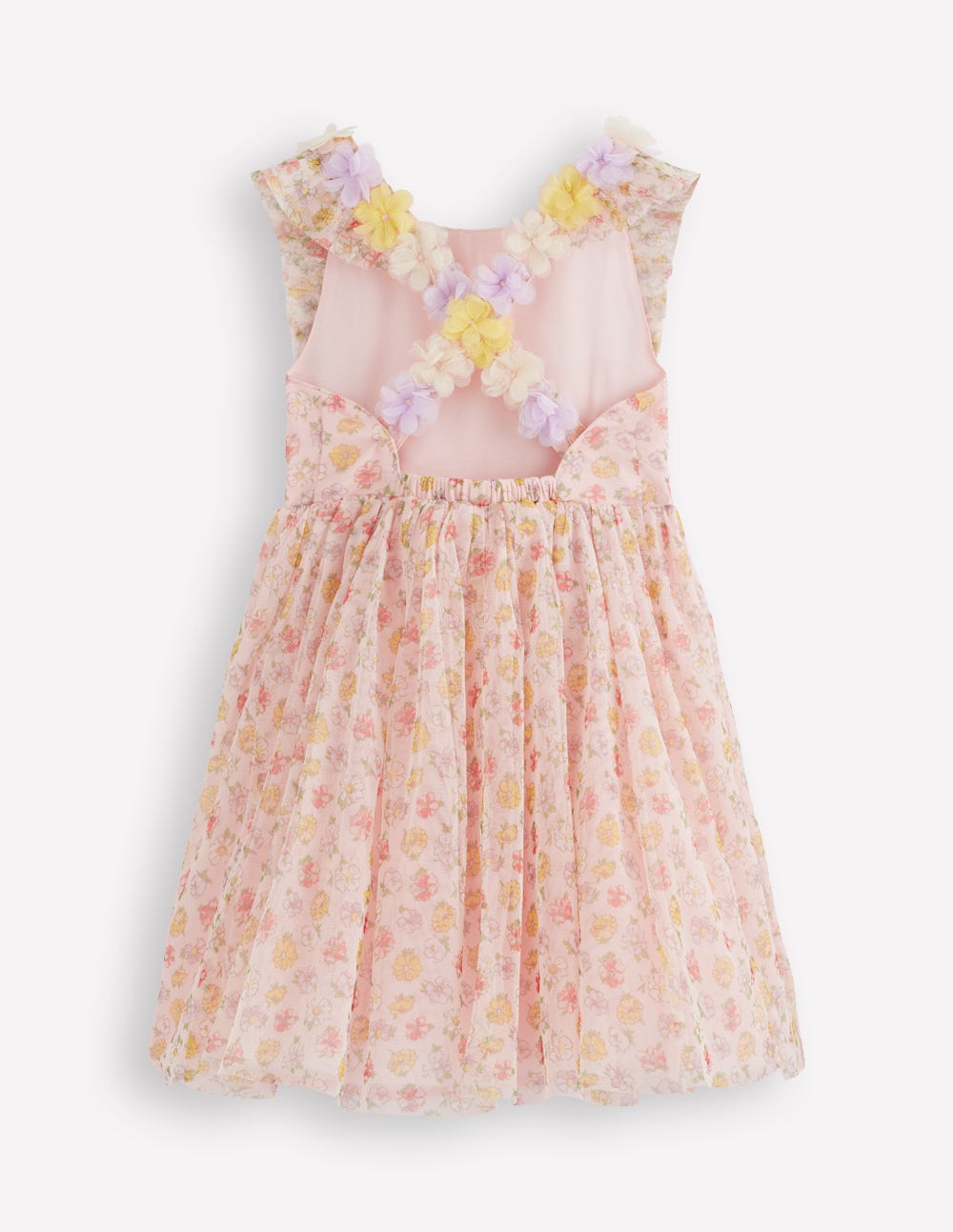 Flutter Strap Back Dress-Soft Ivory Rosa-2