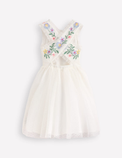 Tulle Cross Back Dress-Soft Ivory-3