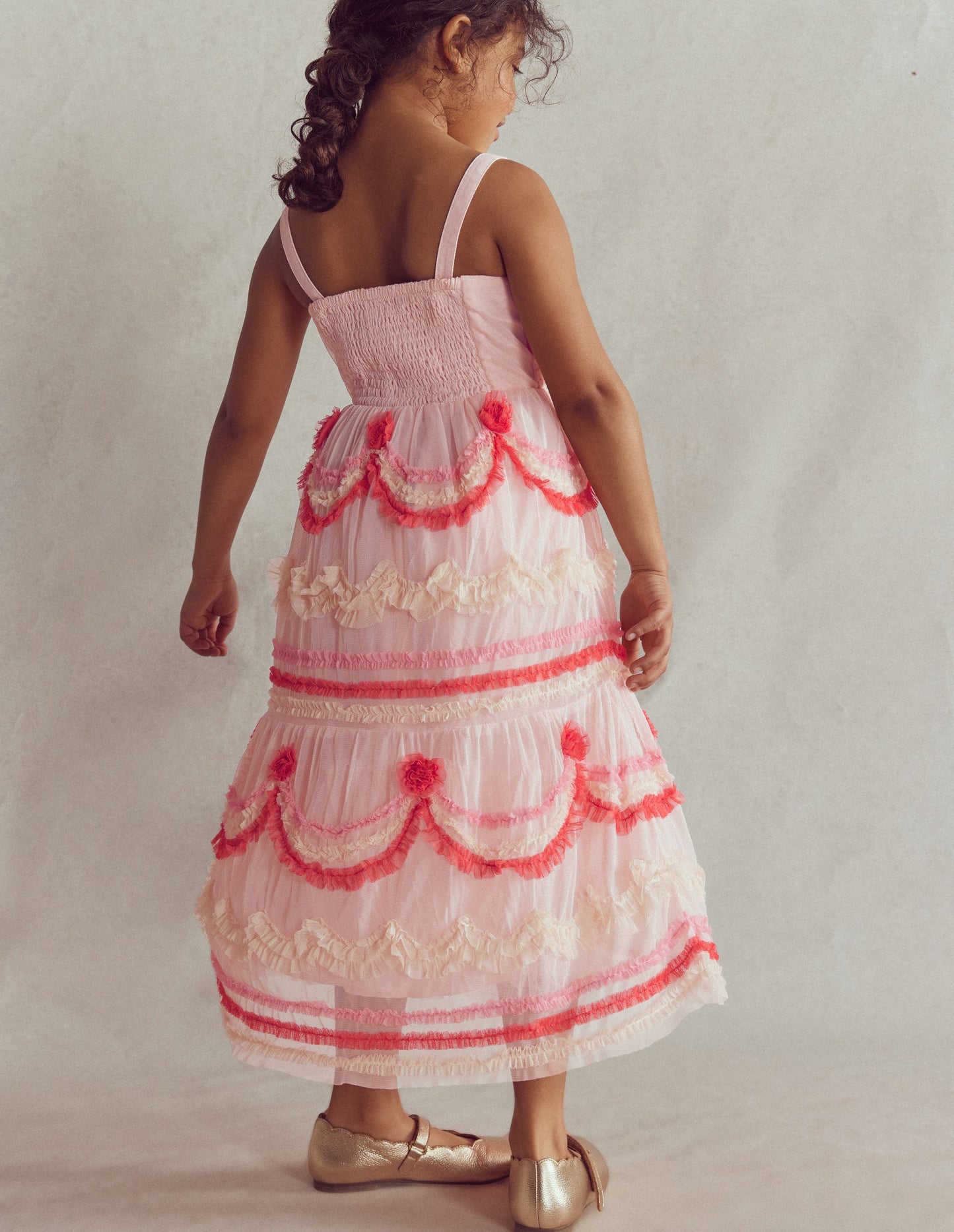 Tiered Cake Tulle Dress-Chalk Pink Cake