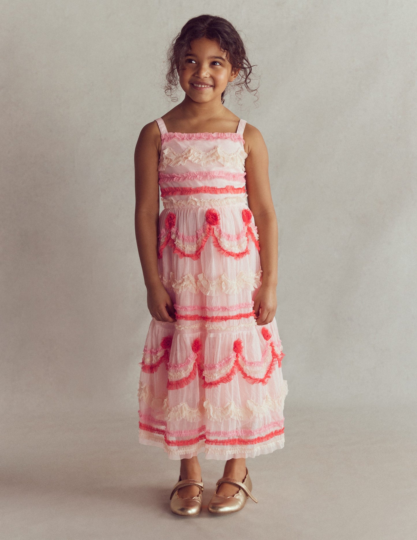 Tiered Cake Tulle Dress-Chalk Pink Cake