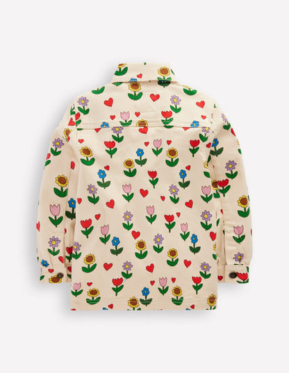 Denim Jacket-Ivory Sunflower Garden-6