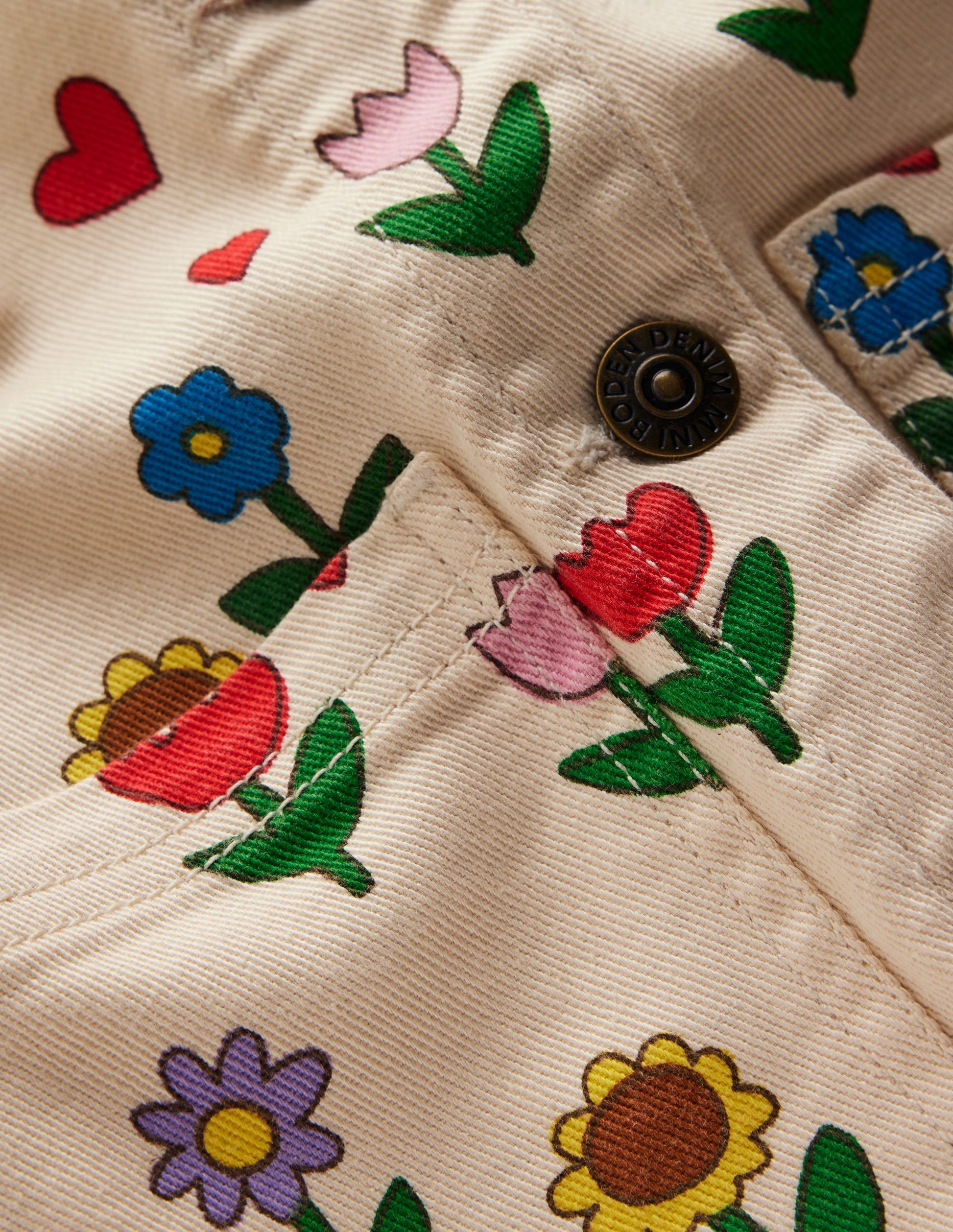 Denim Jacket-Ivory Sunflower Garden-7