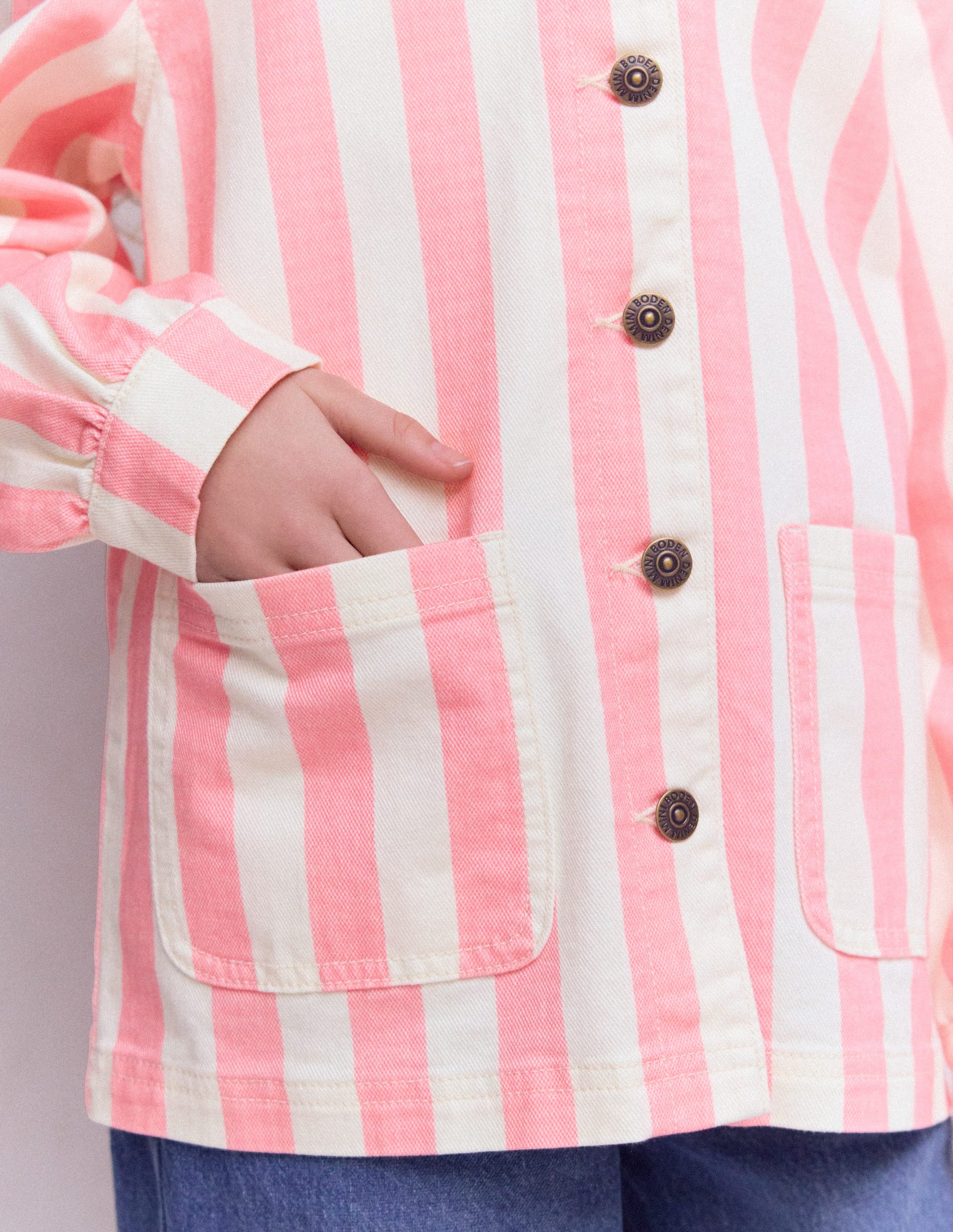 Denim Jacket-Pink Stripes-3