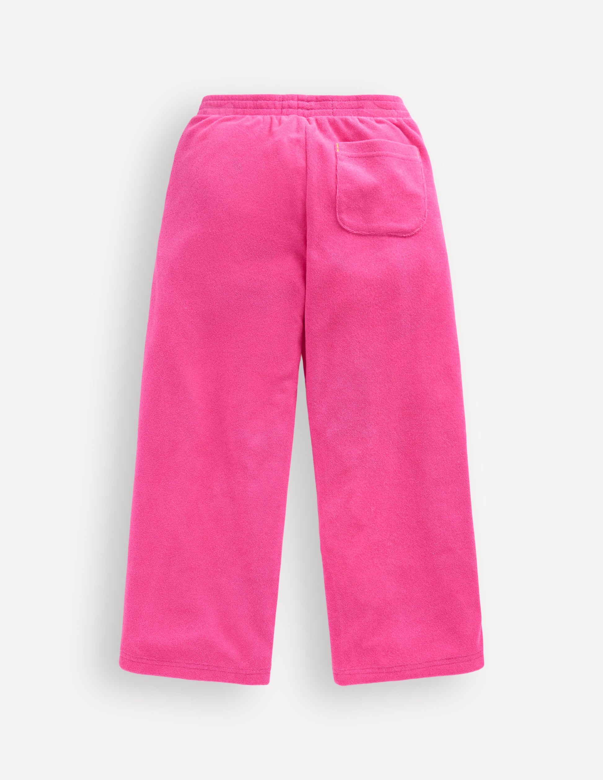 Straight Towelling Trousers-Pink Embroidered-4