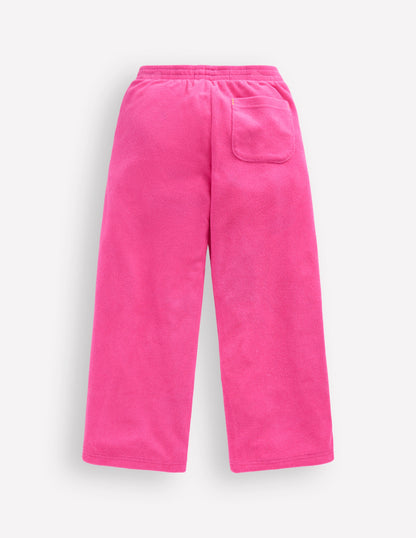 Straight Towelling Trousers-Pink Embroidered-4