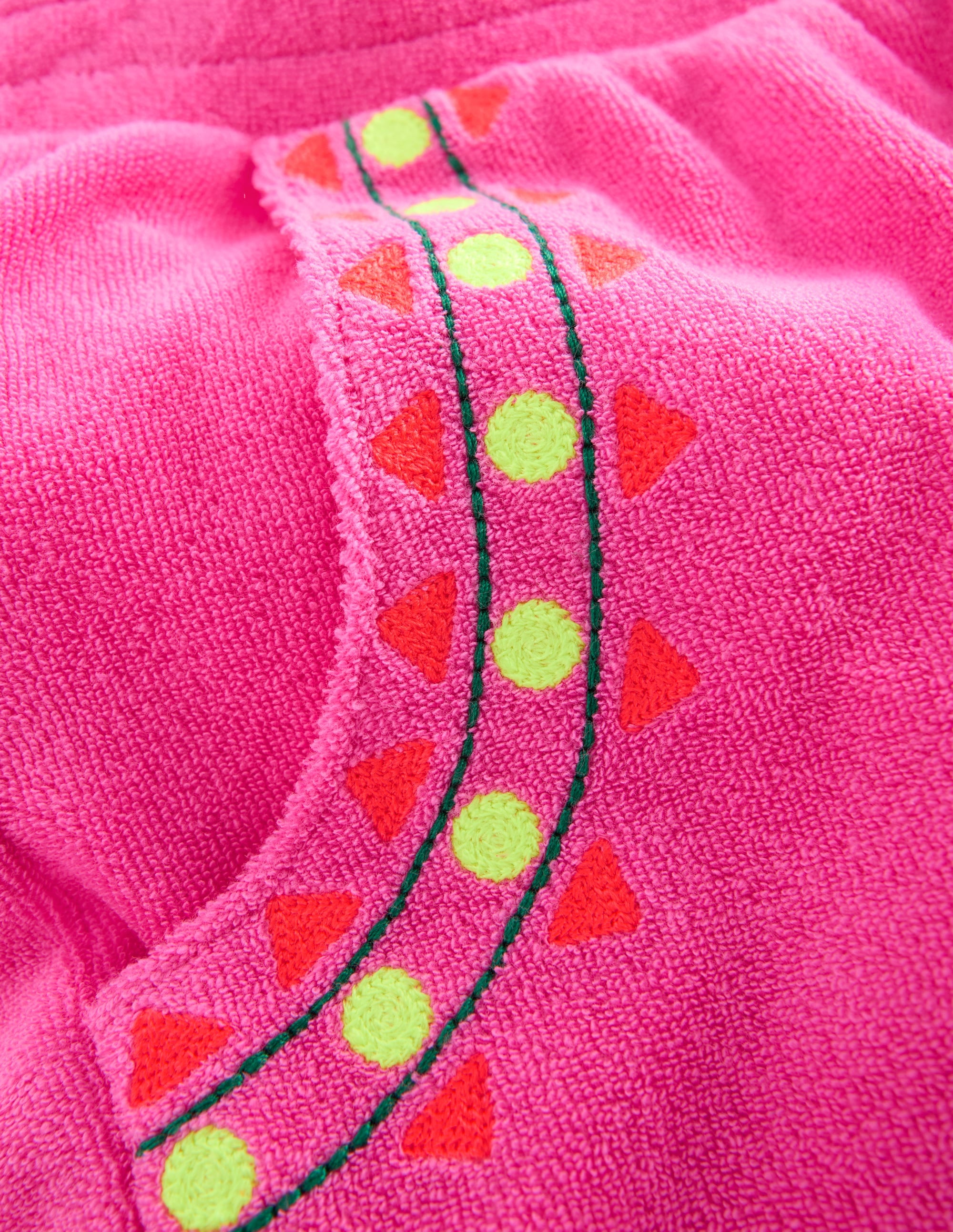 Straight Towelling Trousers-Pink Embroidered - Image 5