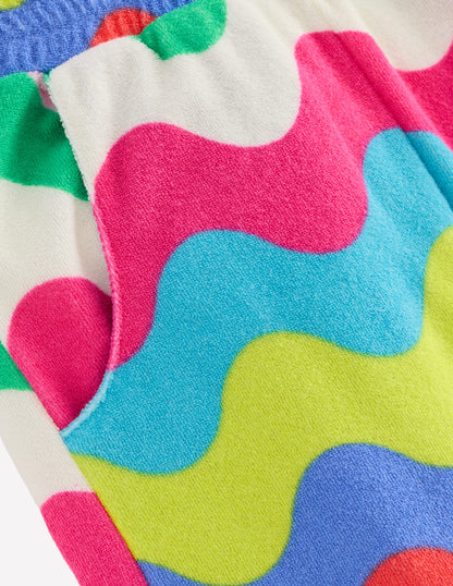 Straight Towelling Trousers-Multi Wave Stripe-3