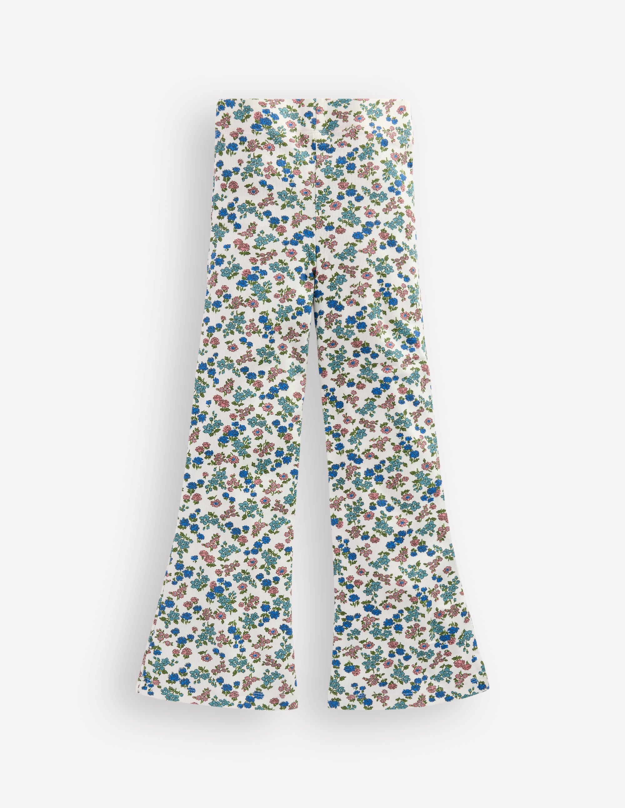 Ribbed Flared Leggings-Soft Ivory Floral - Image 2