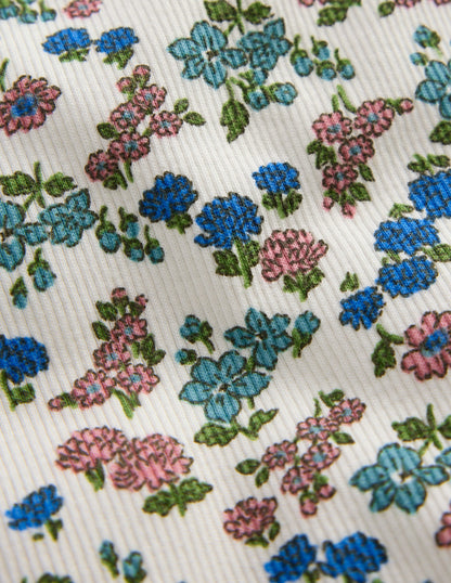 Ribbed Flared Legging-Soft Ivory Floral-3