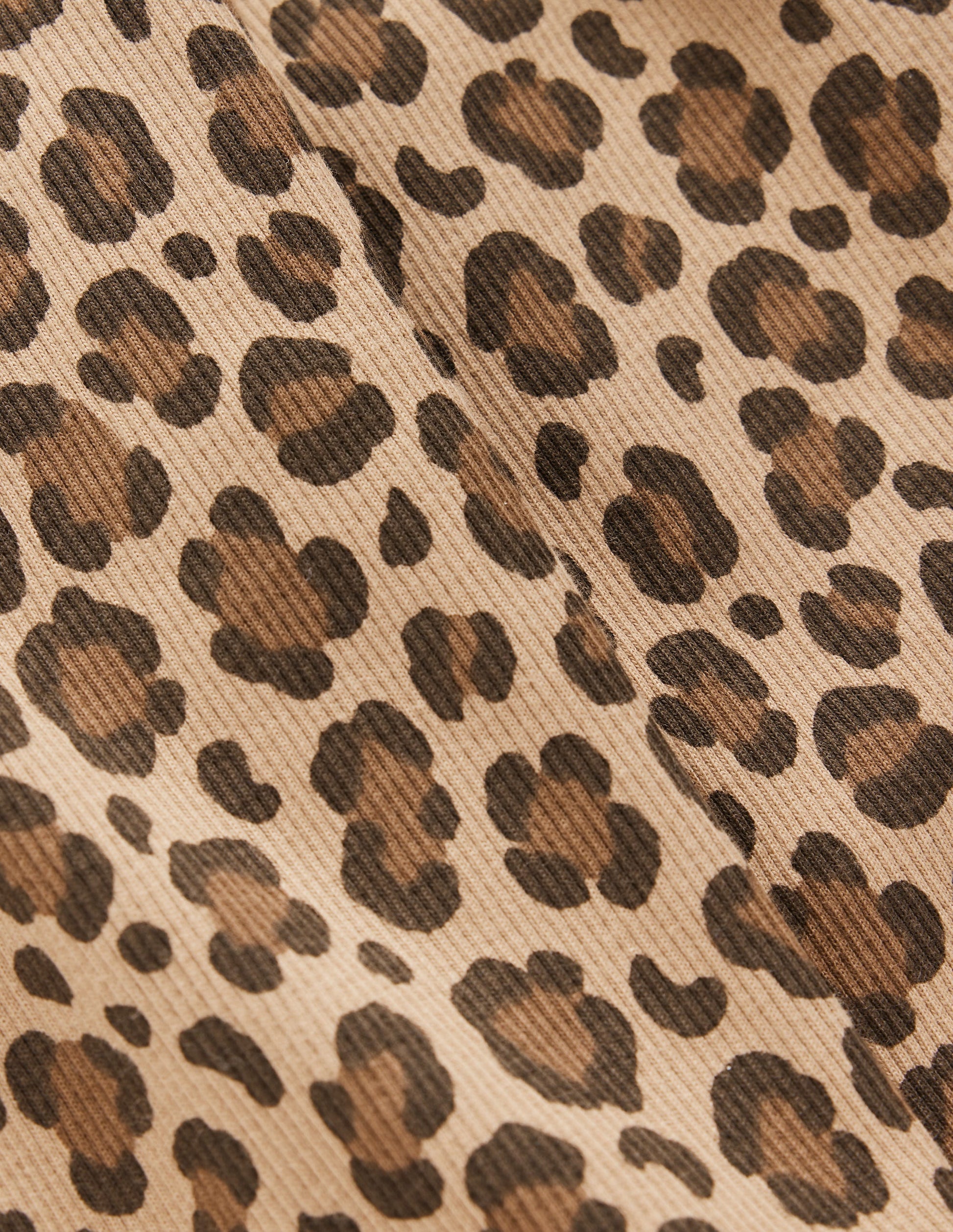 Ribbed Flared Legging-Leopard-3