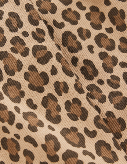 Ribbed Flared Legging-Leopard-3