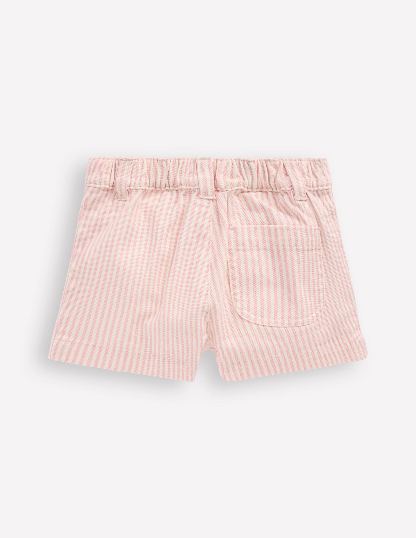 Patch Pocket Shorts-Pink Ticking Stripe