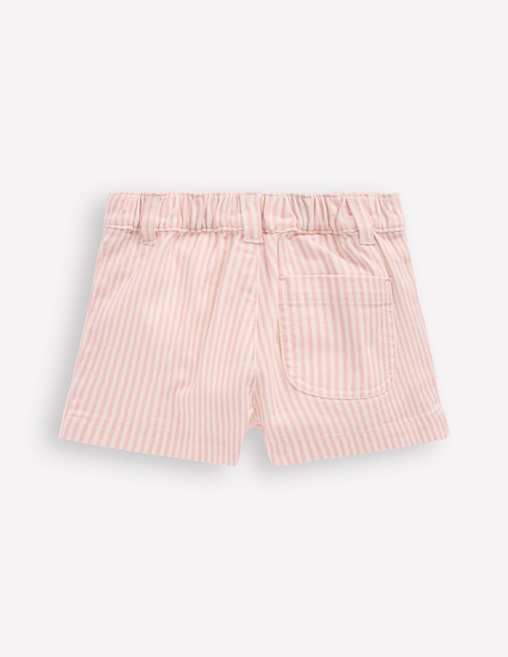 Patch Pocket Shorts-Pink Ticking Stripe-2