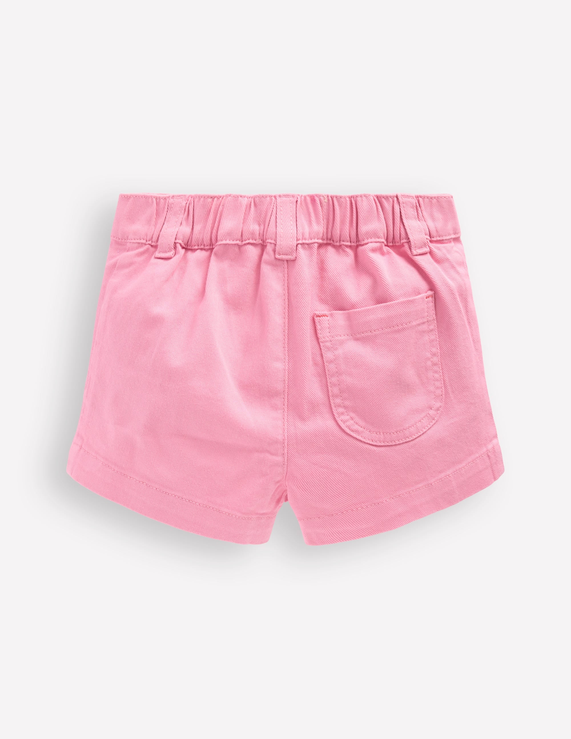 Patch Pocket Shorts-Pink Embroidered Denim - Image 2
