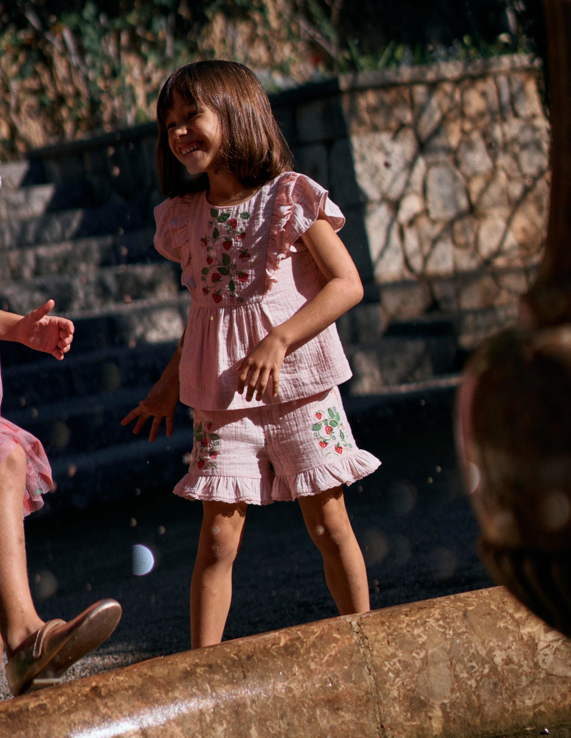 Frill Woven Shorts-Lotus Strawberry-6