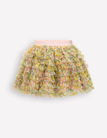 Tulle Ruffle Skirt-Soft Ivory Florabunda