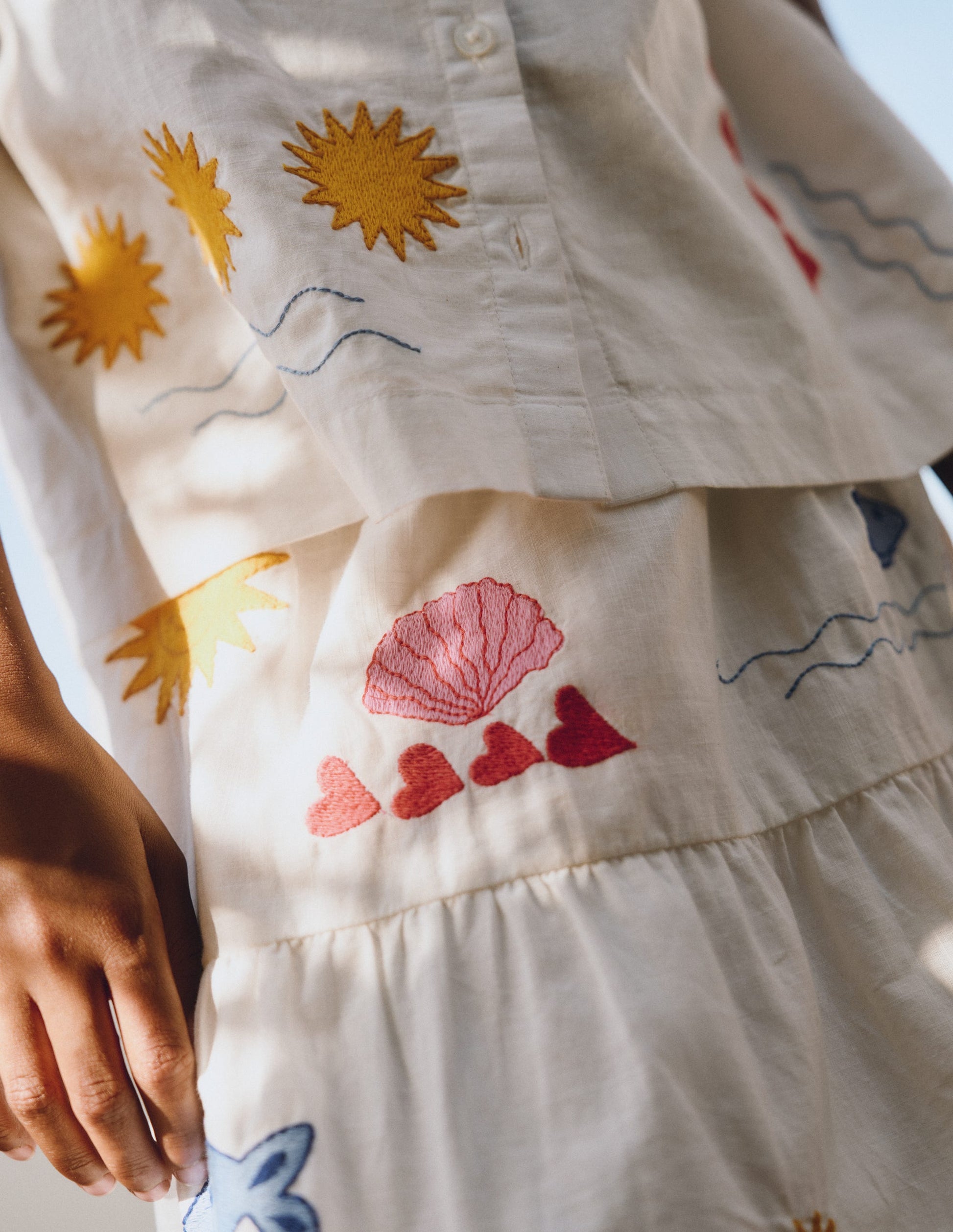 Midi Skirt-Ivory Embroidered-5