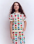 Frill Knitted Top-Ecru Marl Sunflower Garden