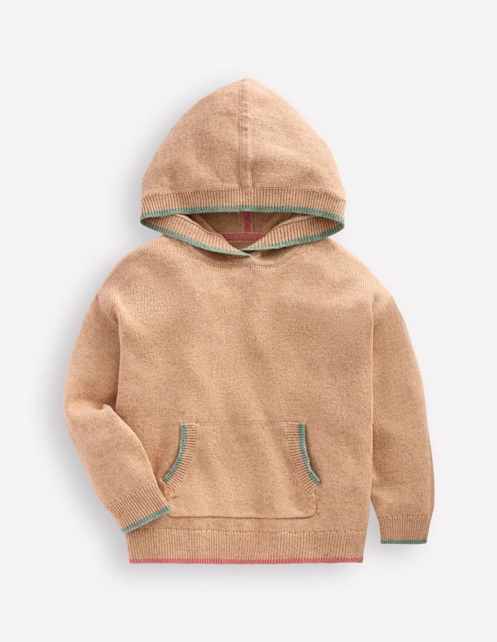 Knitted Hoodie-Oatmeal Marl