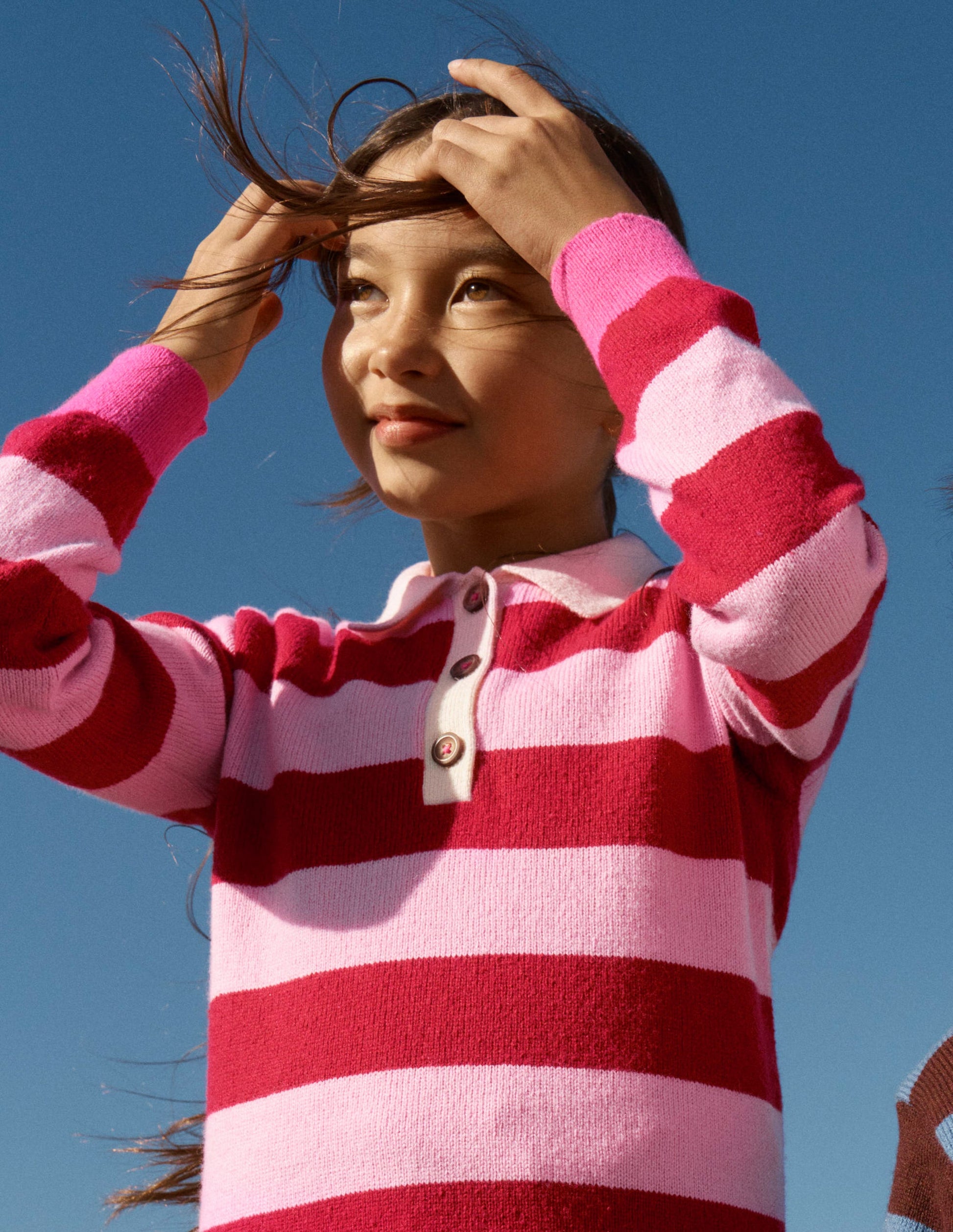 Knitted Rugby Jumper-Port/ Pink Stripe-1