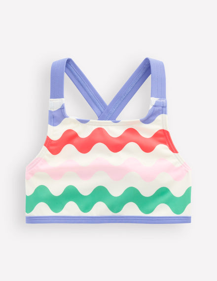 Cross-back Bikini Top-Multi Wave