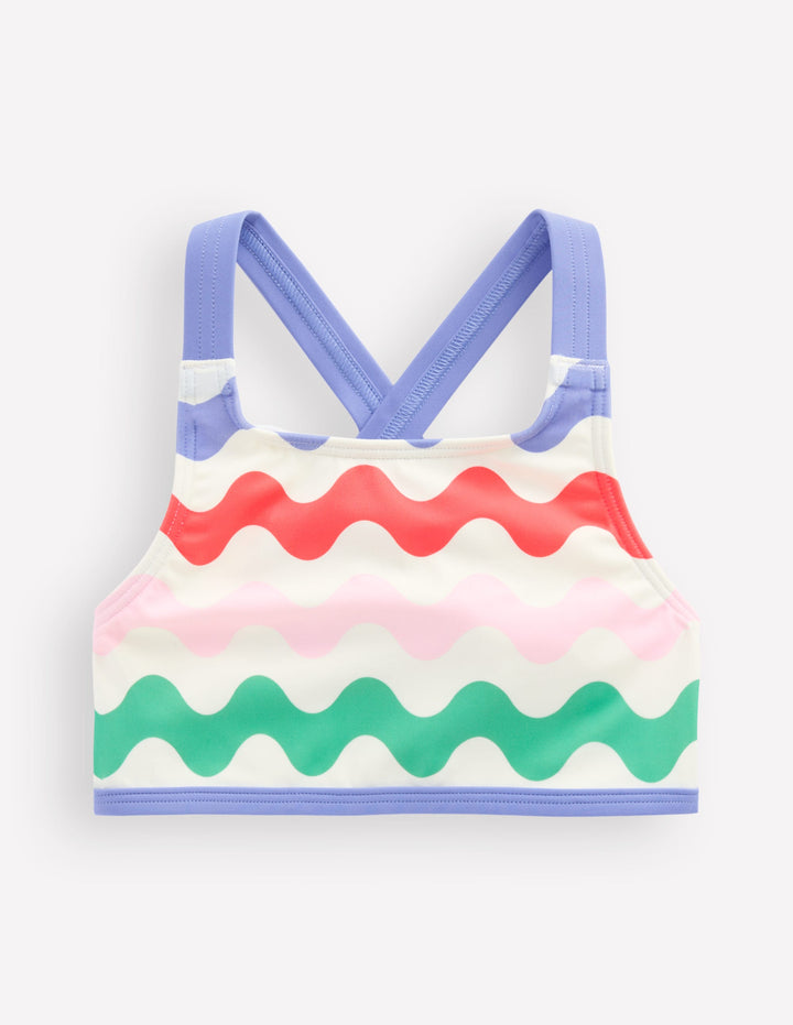 Cross-back Bikini Top-Multi Wave