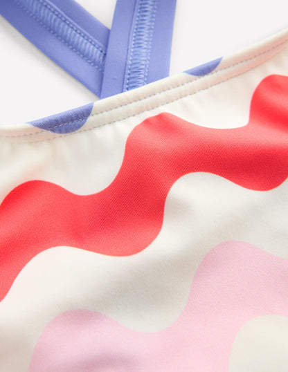 Cross-back Bikini Top-Multi Wave-3